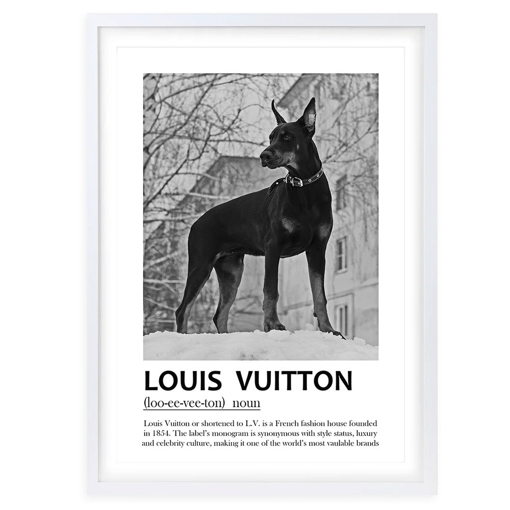 Louis Vuitton Dog Framed 105cm x 81cm A1 Art Print