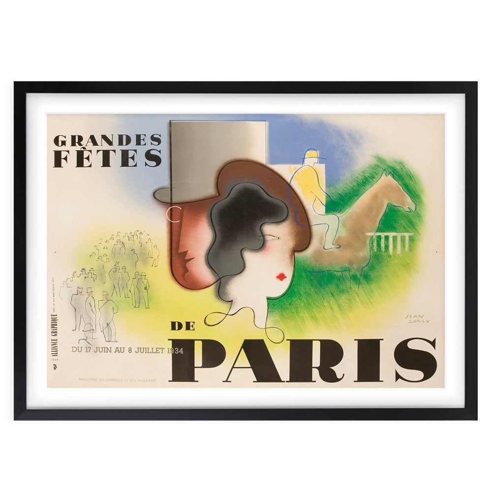 Grandes Fetes Paris 105cm x 81cm Framed A1 Art Print