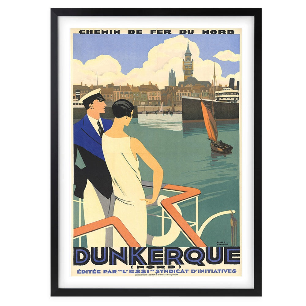Chemins De Fer Du Nord Dunkerque Large 105cm x 81cm Framed A1 Art Print