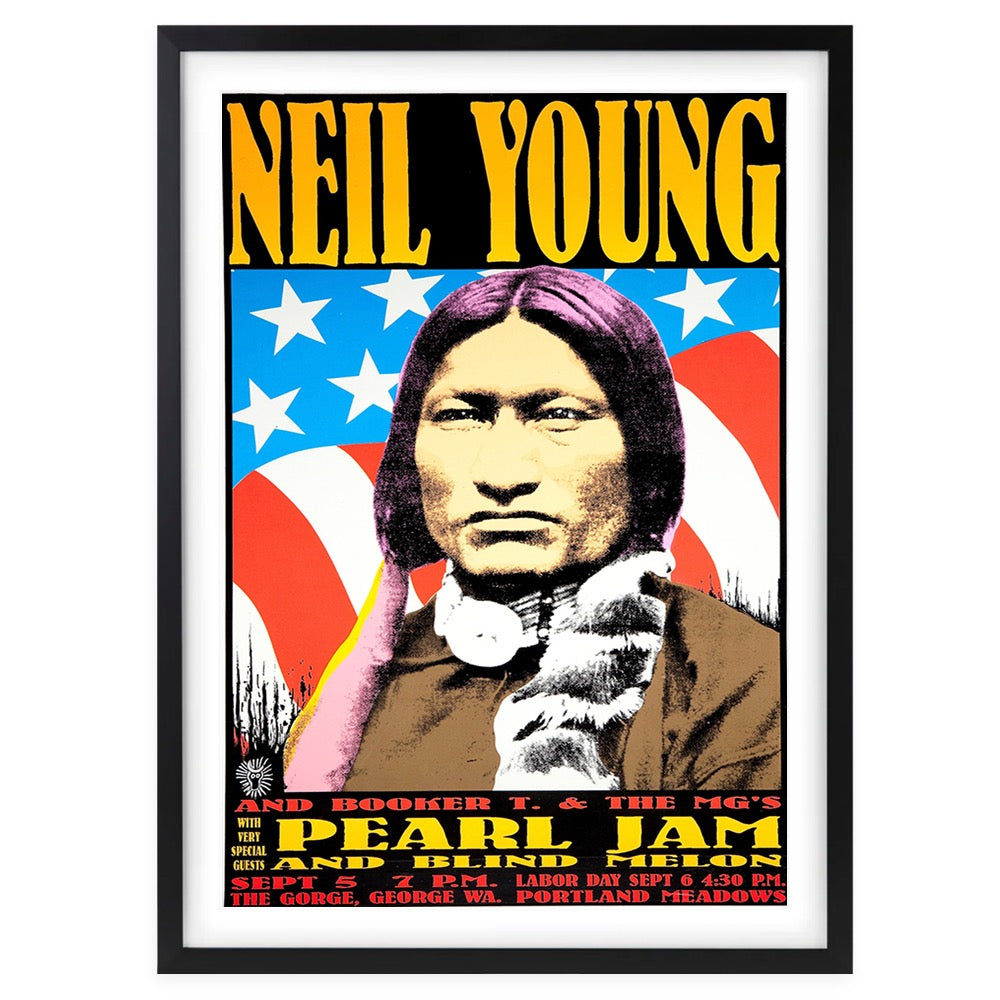 Neil Young - Pearl Jam 1993 105cm x 81cm Framed A1 Art Print