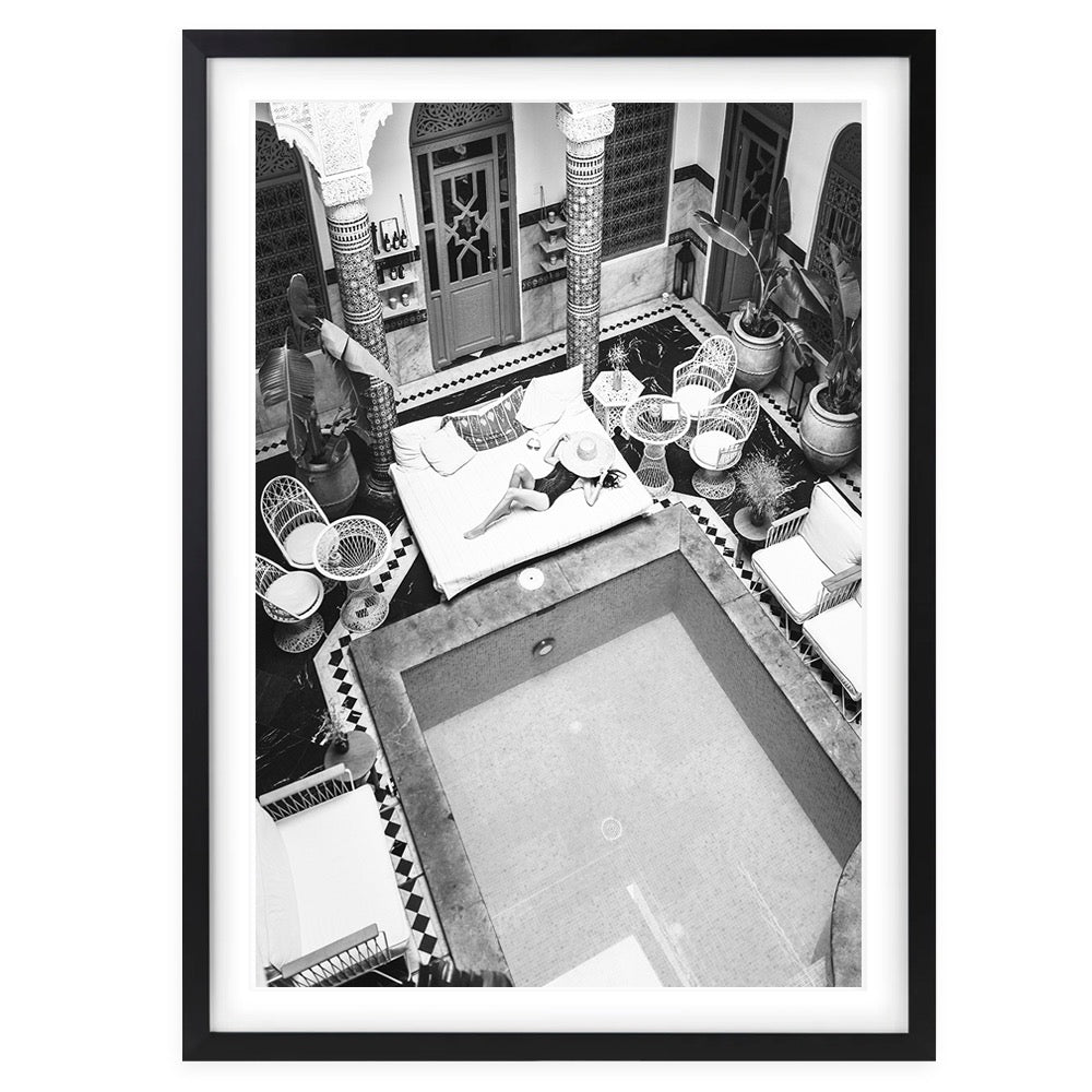 Pool Lounging 105cm x 81cm Framed A1 Art Print