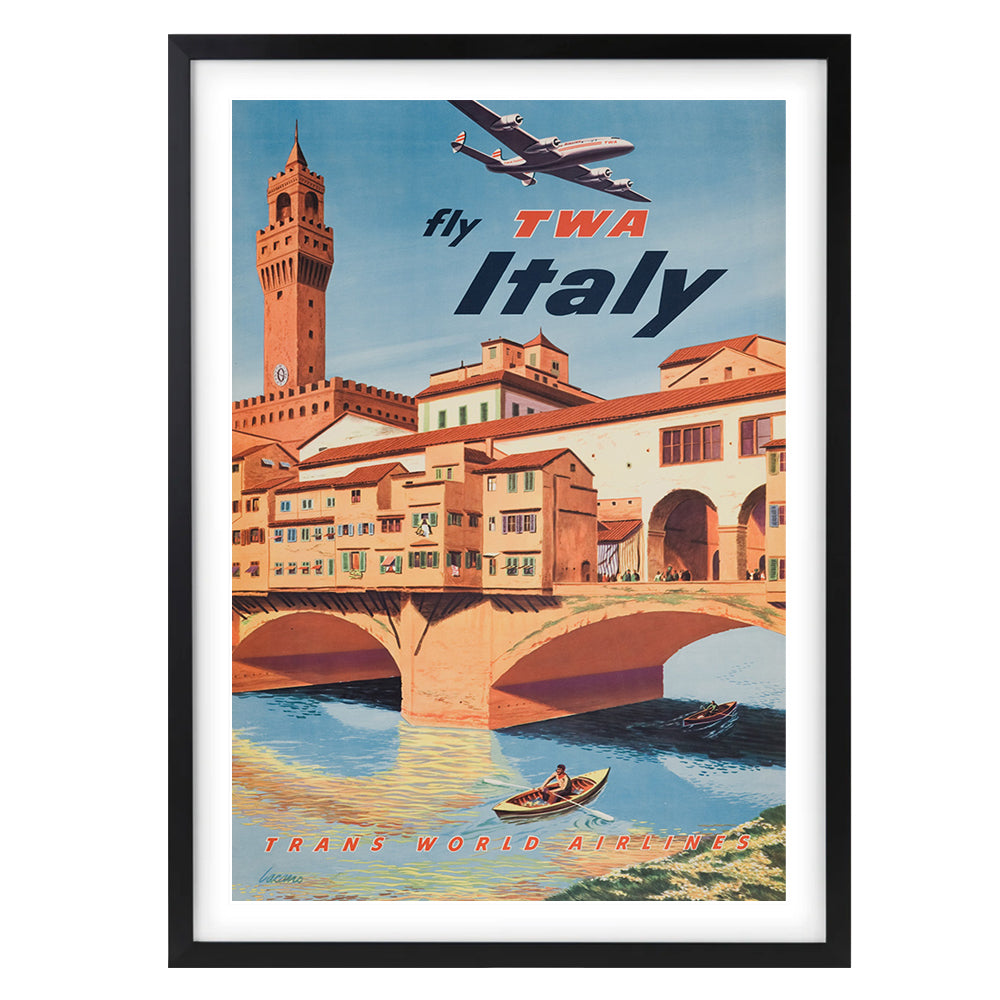 TWA Italy 105cm x 81cm Framed A1 Art Print