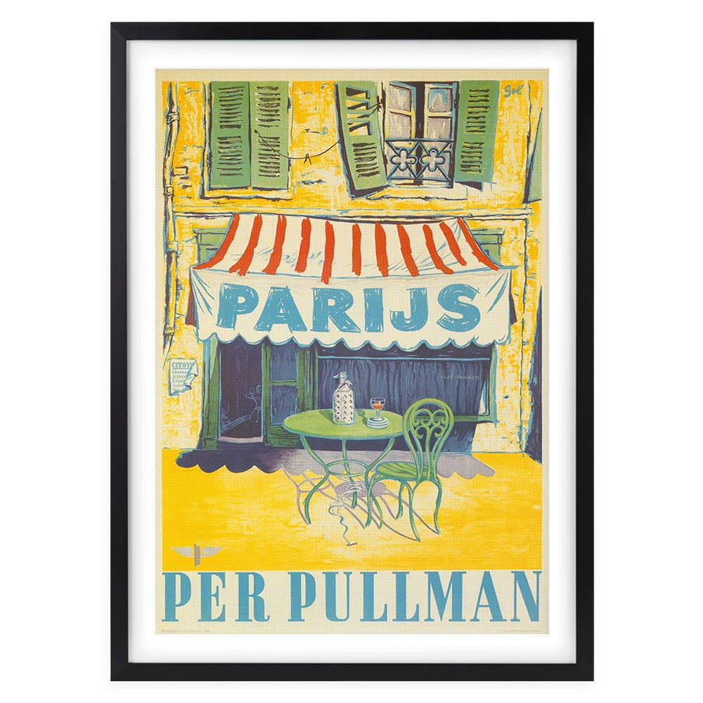 Parijs Per Pullman 105cm x 81cm Framed A1 Art Print