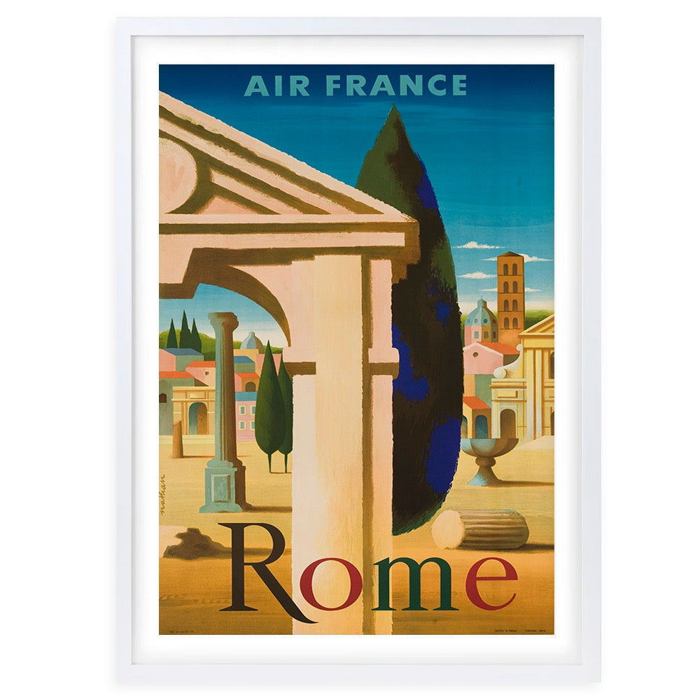 Roma Air France 105cm x 81cm Framed A1 Art Print