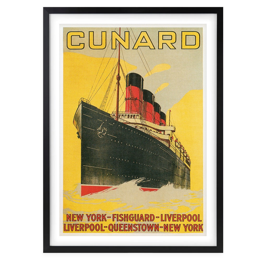 Cunard New York Liverpool Large 105cm x 81cm Framed A1 Art Print