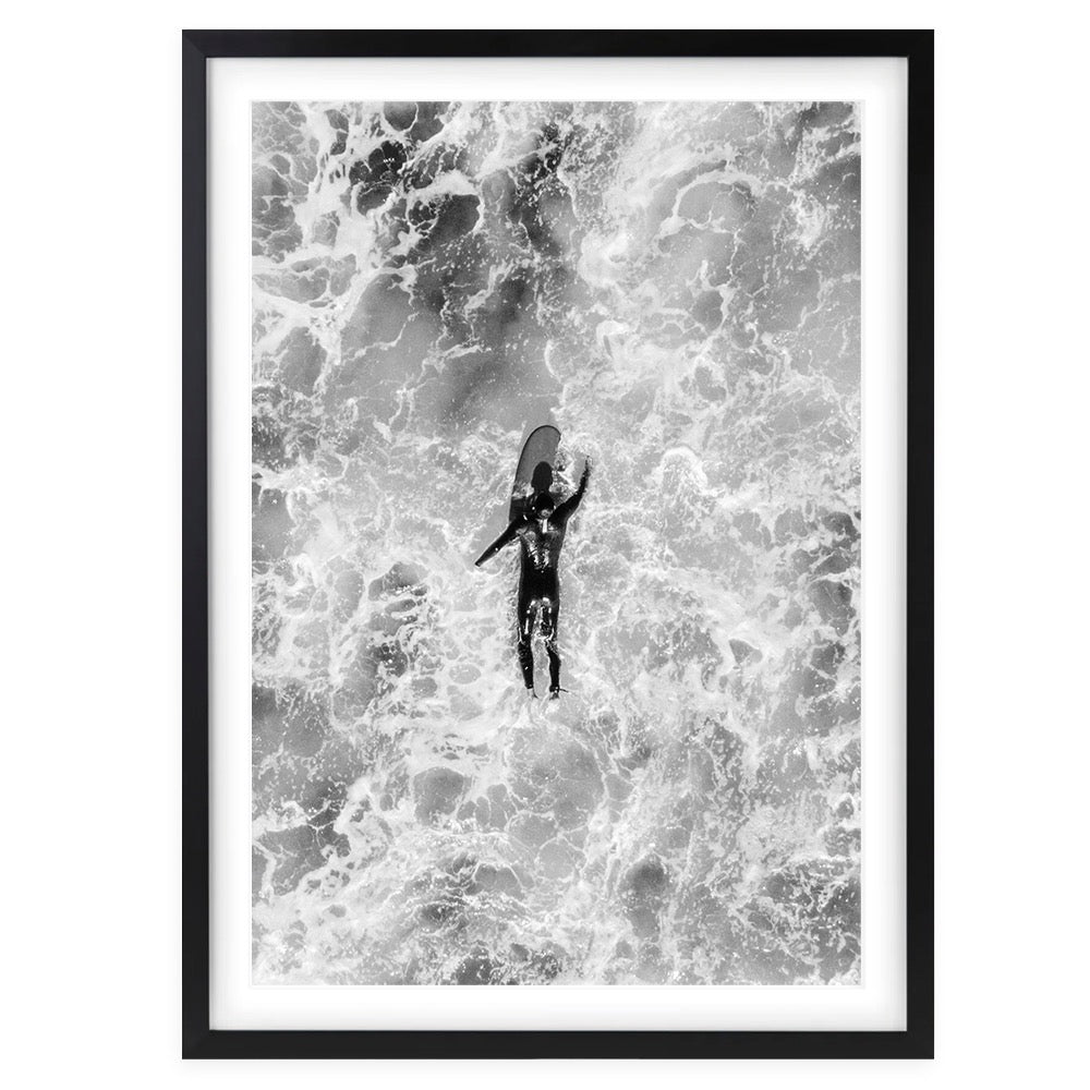 Lone Surfer 105cm x 81cm Framed A1 Art Print