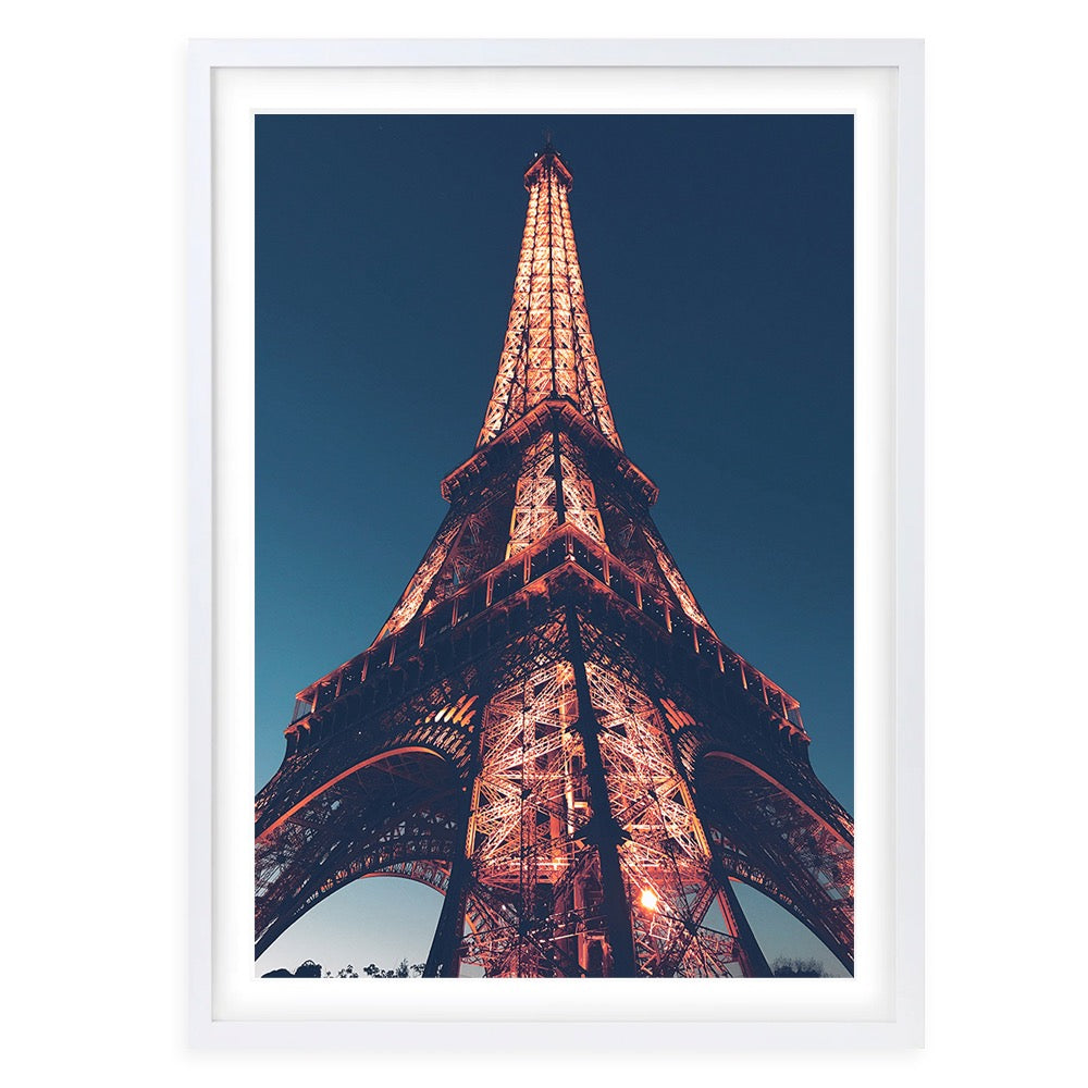 Eiffel Tower At Dusk 105cm x 81cm Framed A1 Art Print