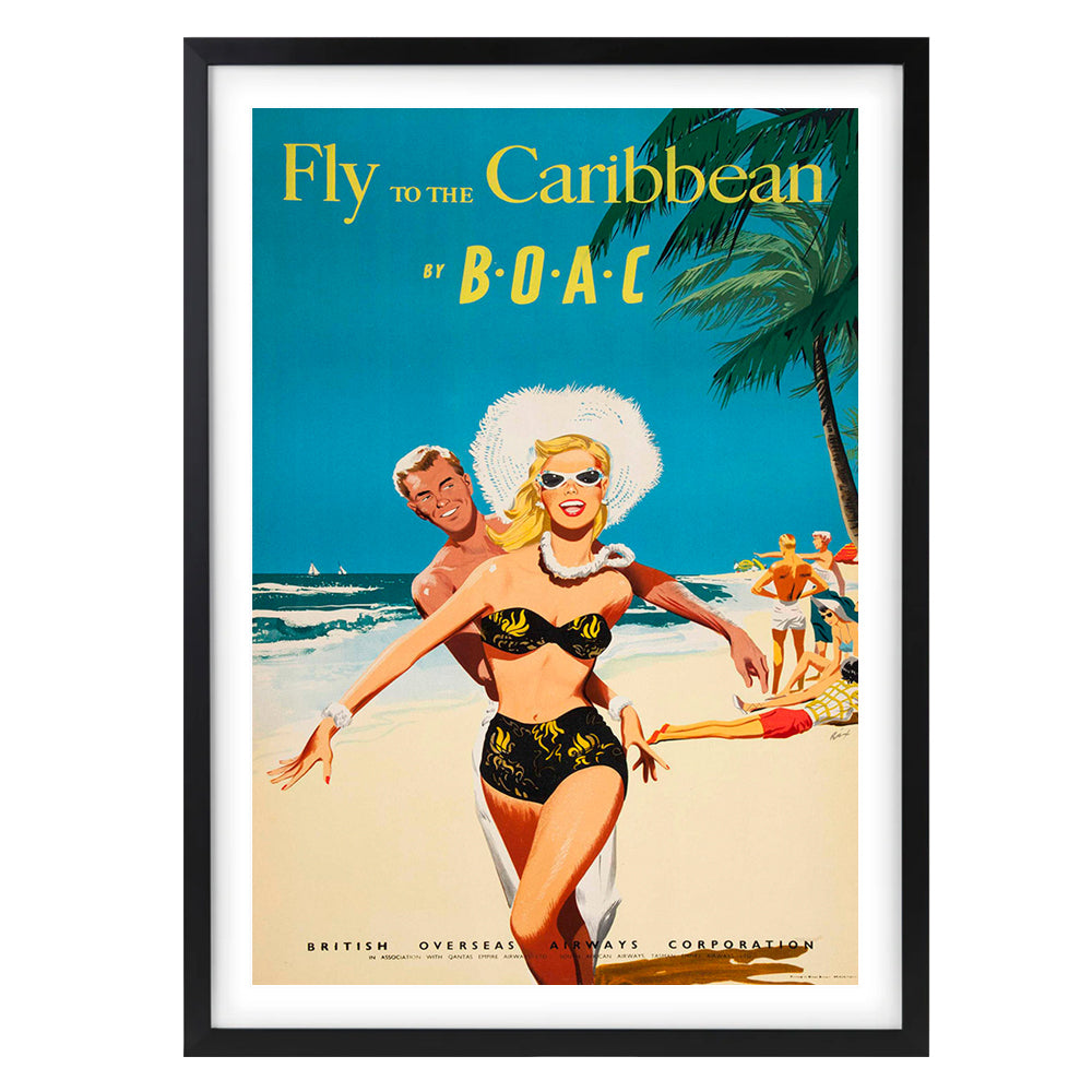 Fly Caribbean by B.O.A.C 105cm x 81cm Framed A1 Art Print