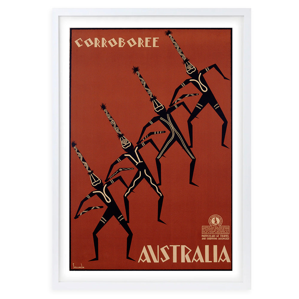 Corroboree Australia Large 105cm x 81cm Framed A1 Art Print