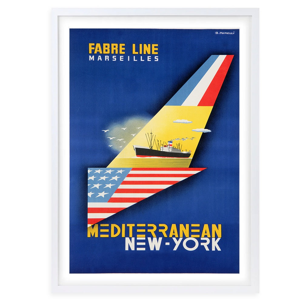 Fabre Lines Mediterranean New York 105cm x 81cm Framed A1 Art Print