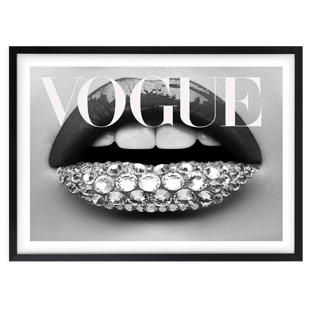 Vogue Lips Framed 105cm x 81cm A1 Art Print