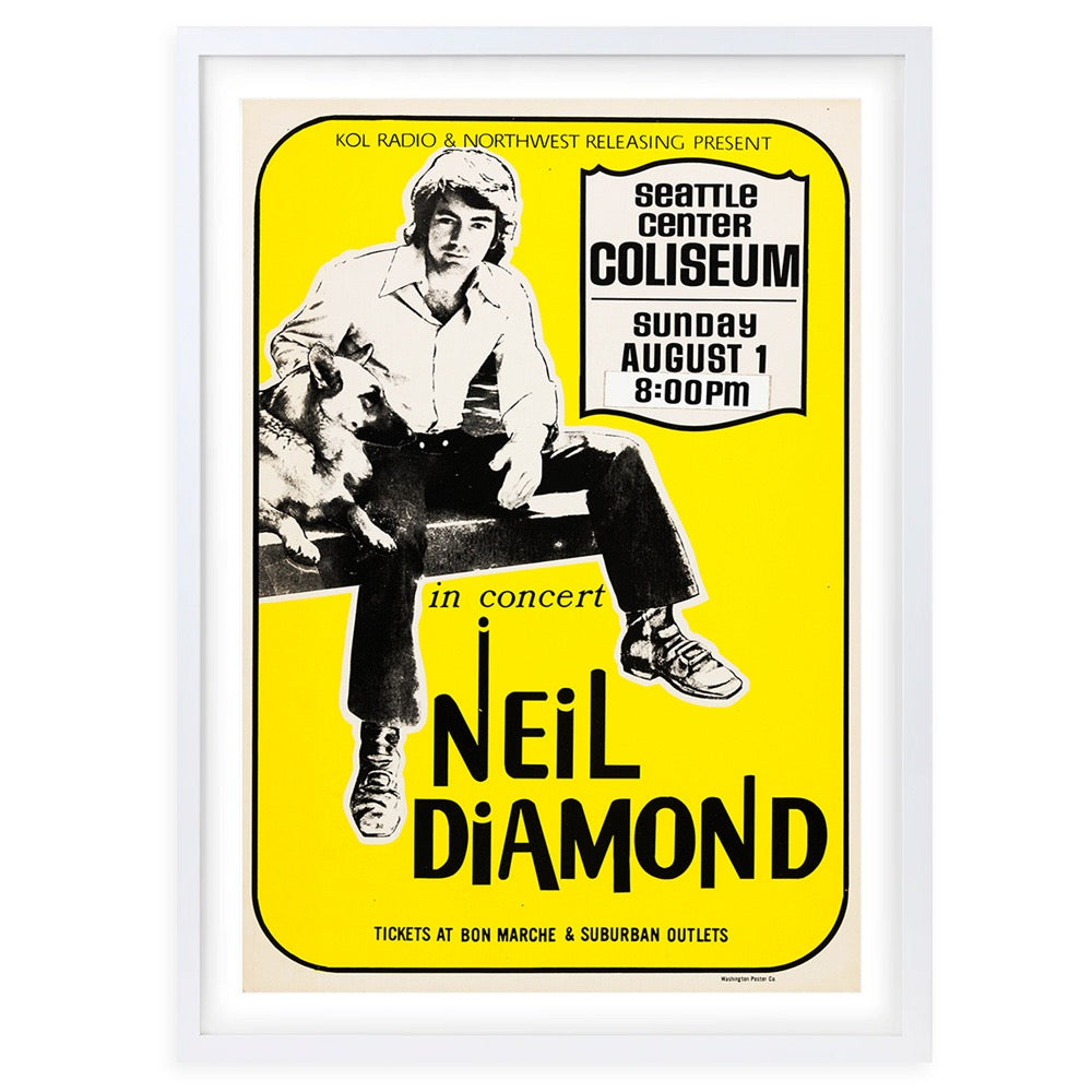 Neil Diamond - Seattle Center 1971 105cm x 81cm Framed A1 Art Print
