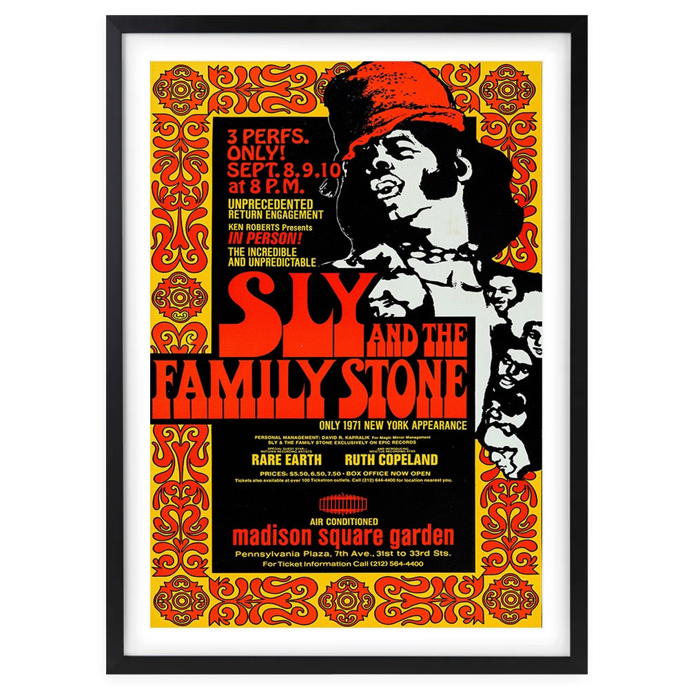Sly And The Family Stone - 1971 105cm x 81cm Framed A1 Art Print