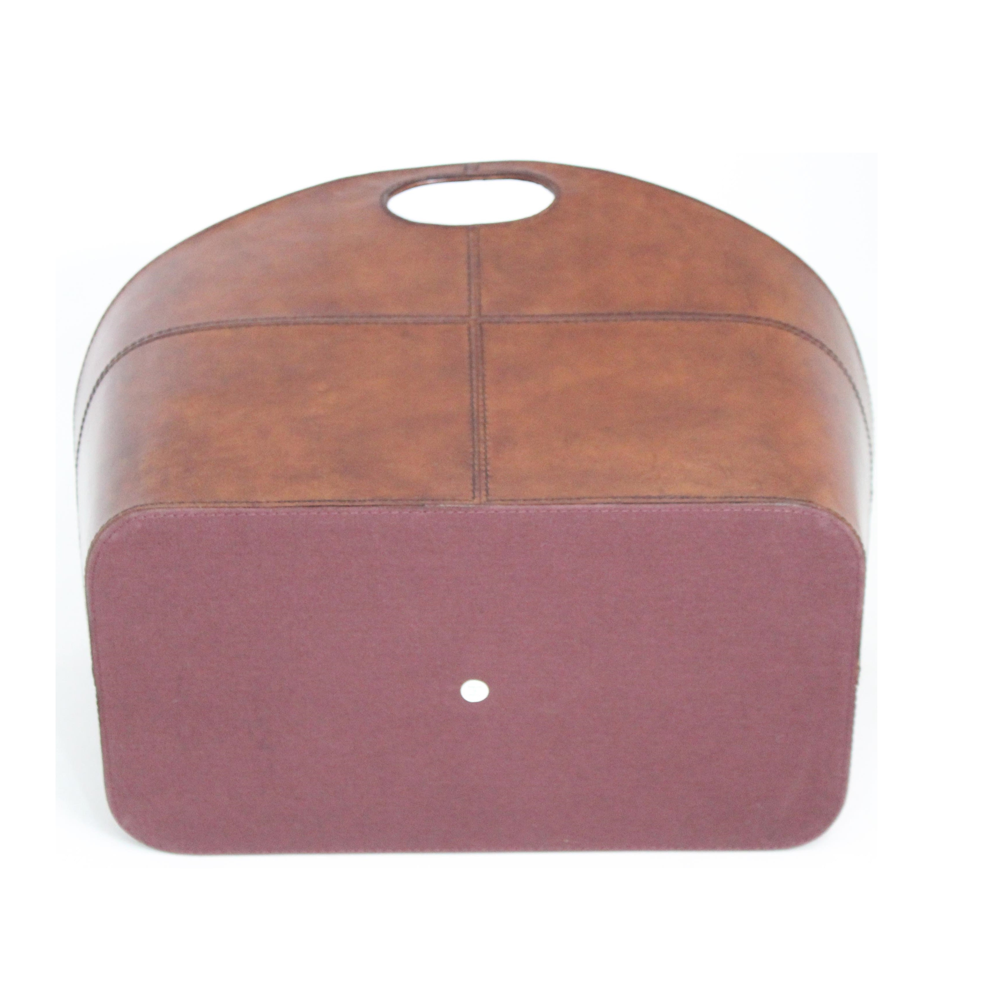 Leather Magazine Basket with Handle (4 Colors to Choose)