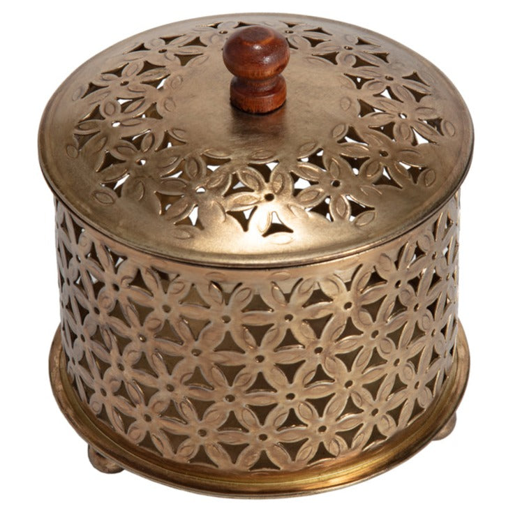 Handcrafted Round Punched-Flower Box