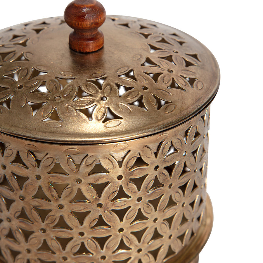 Handcrafted Round Punched-Flower Box