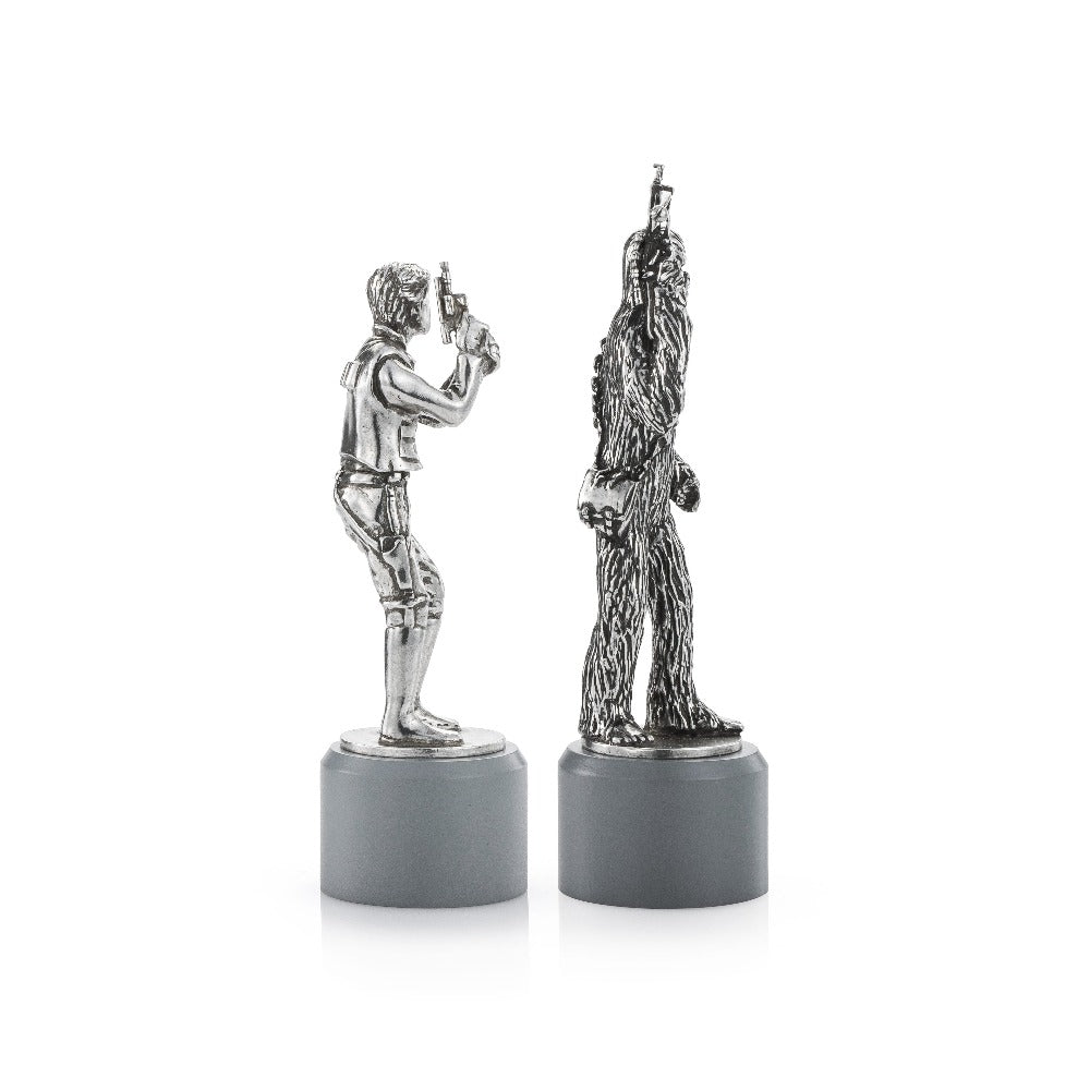 Star Wars Han Solo & Chewbacca Bishop Chess Pewter Piece Pair