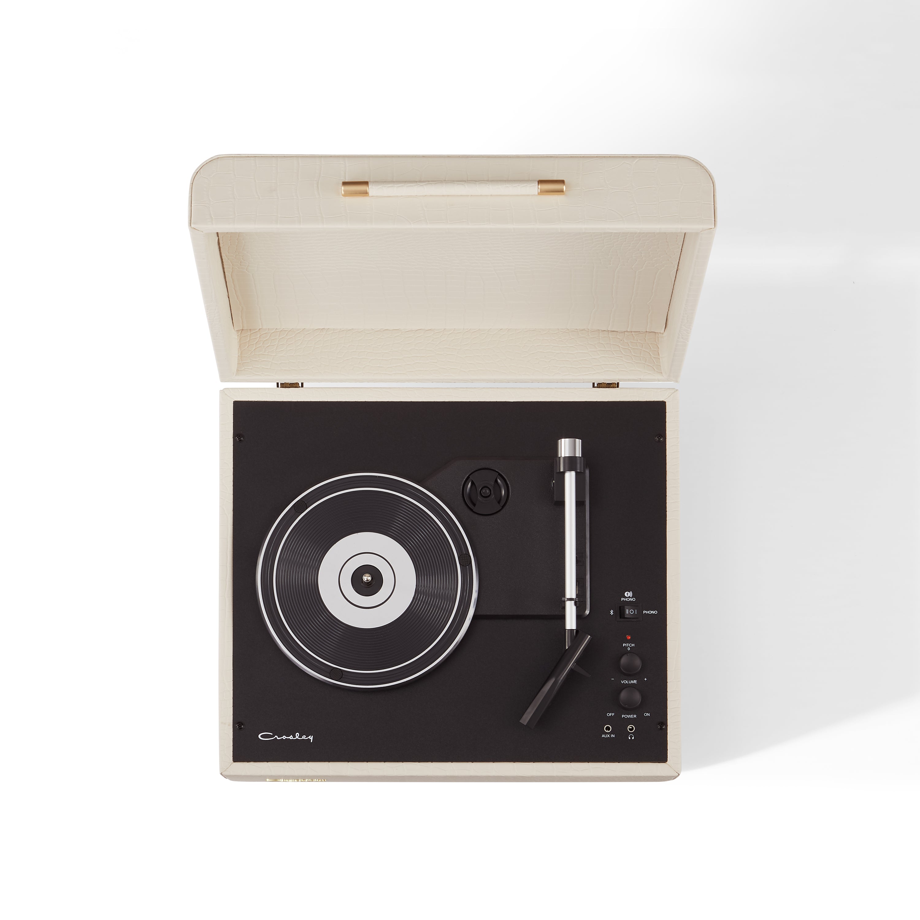 Crosley Mercury Turntable - Cream + Crosley Record Storage Crate BUNDLE