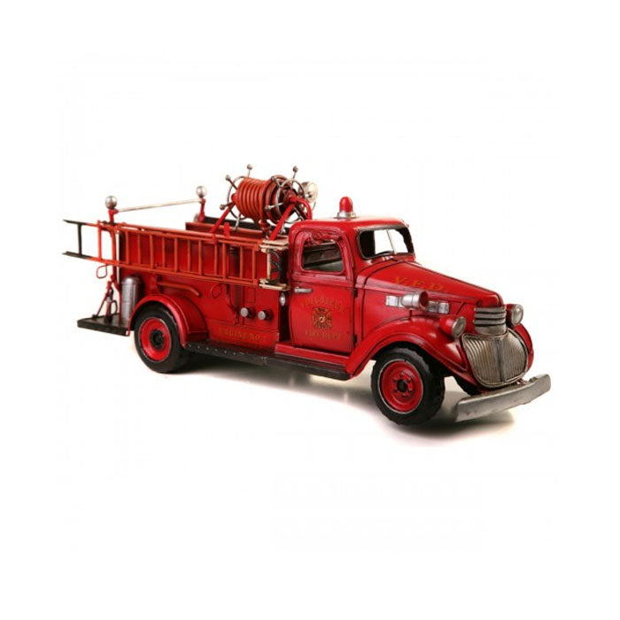 Chevrolet Fire Truck Metal 45cm Decor