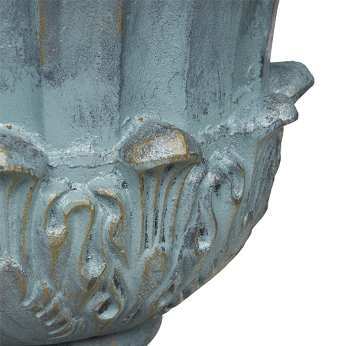 Antique Copper Pedestal Cast Iron Urn