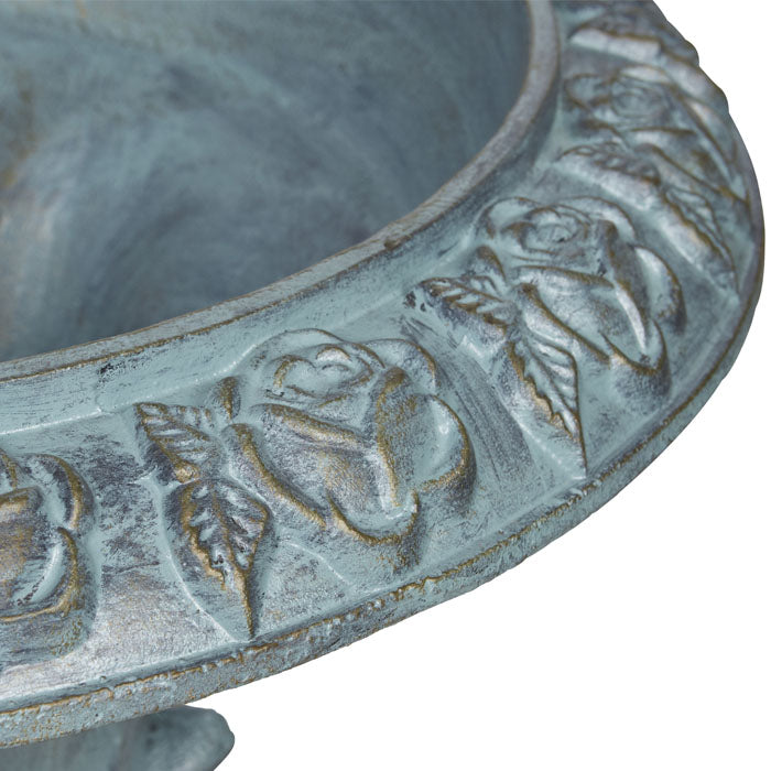 Antique Copper Pedestal Cast Iron Urn