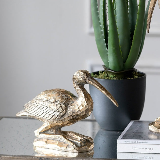 Crane Statue - Gold Finish