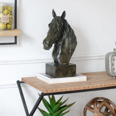 Horse Head Statue On Base