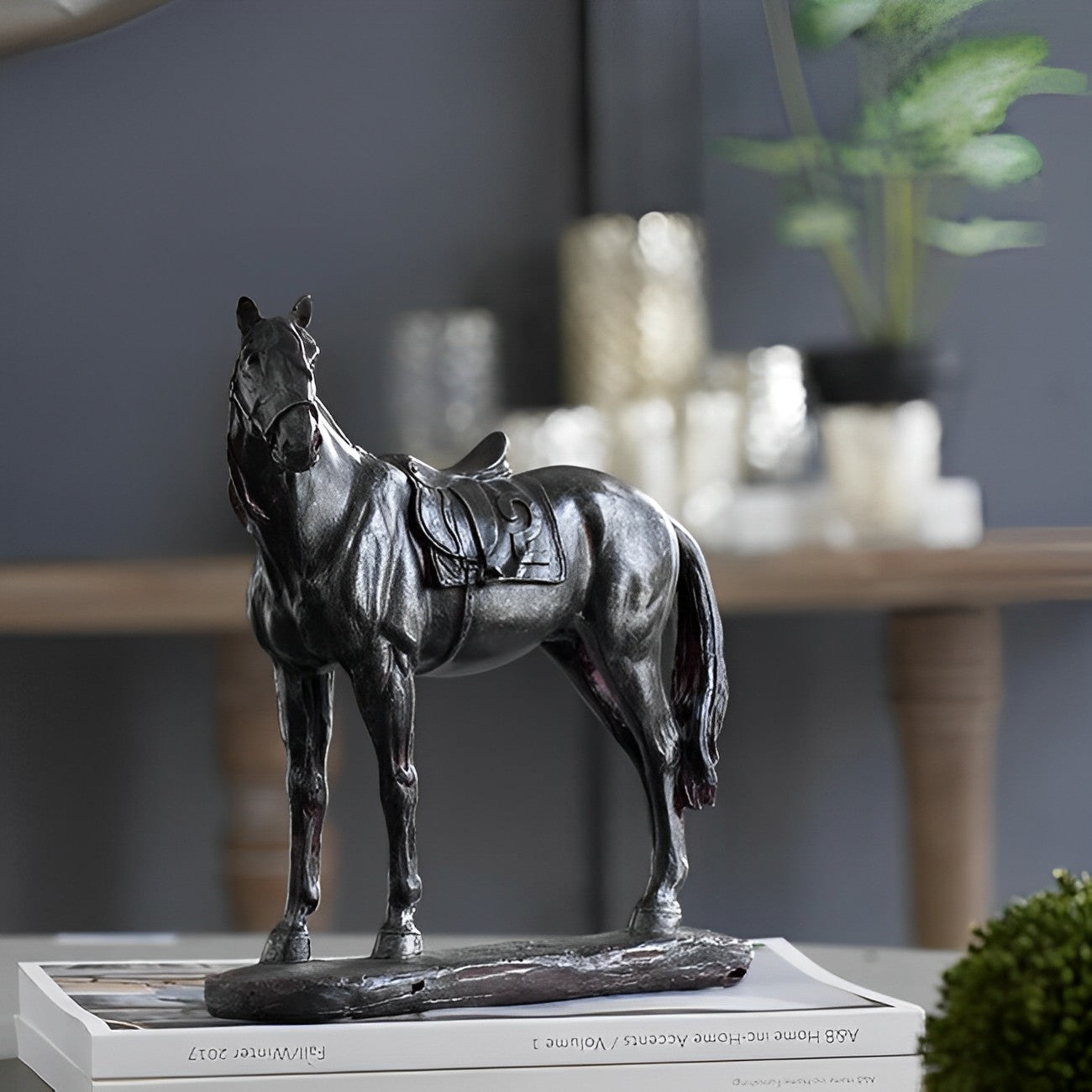 Horse With Saddle Statue