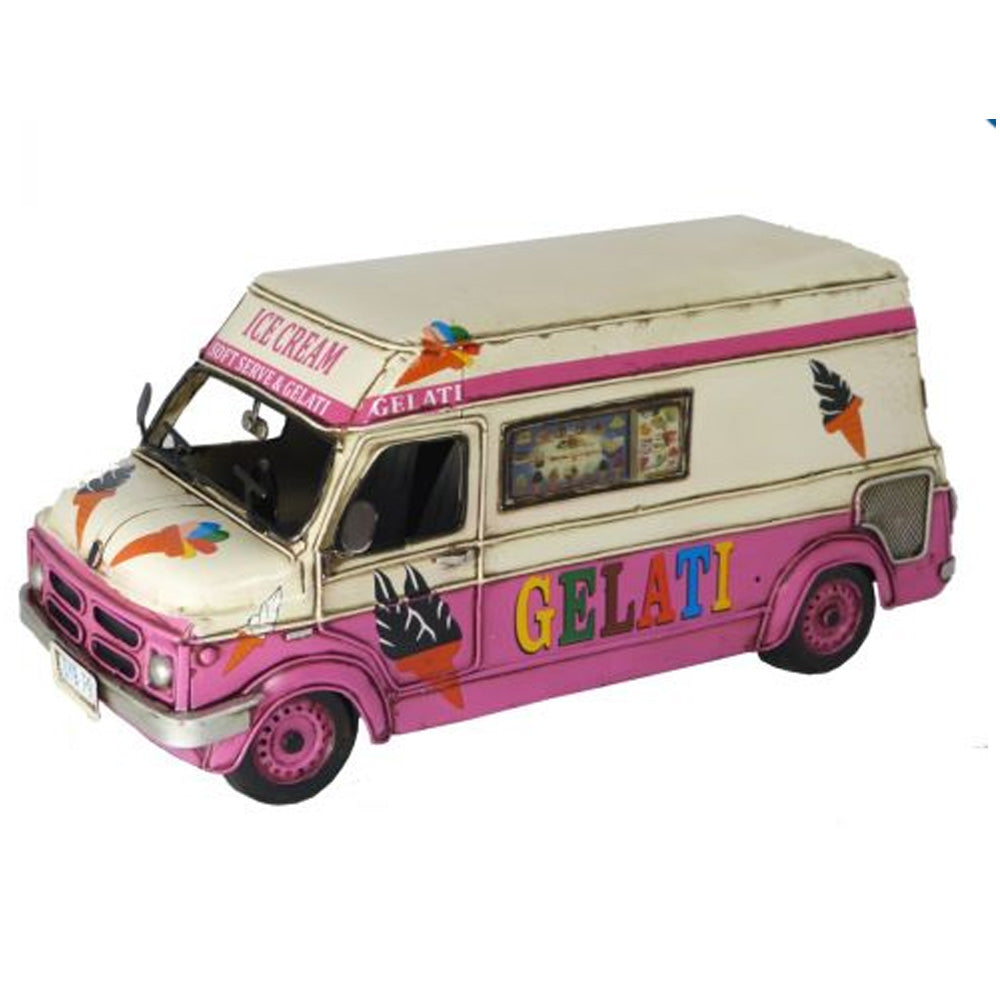 Ice Truck Pink & Cream Metal Decor