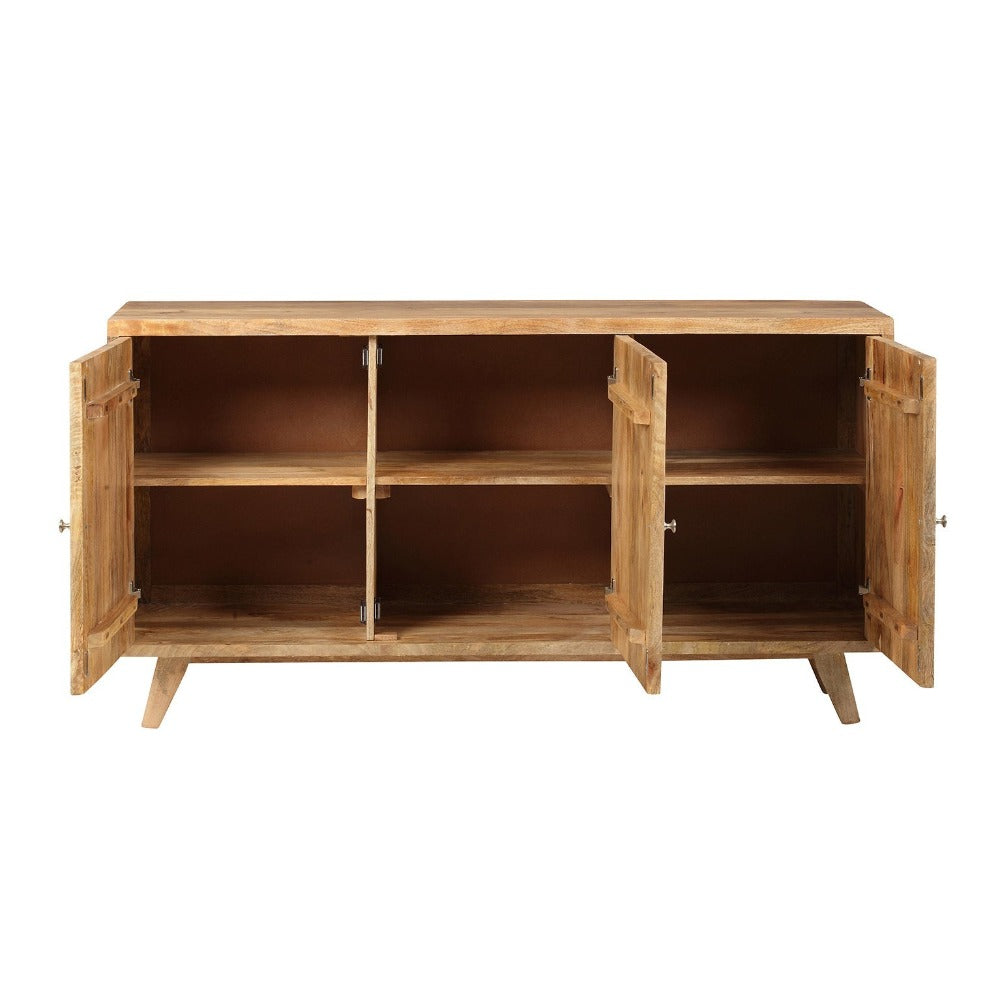 Carved Floral Handcrafted Hardwood Sideboard