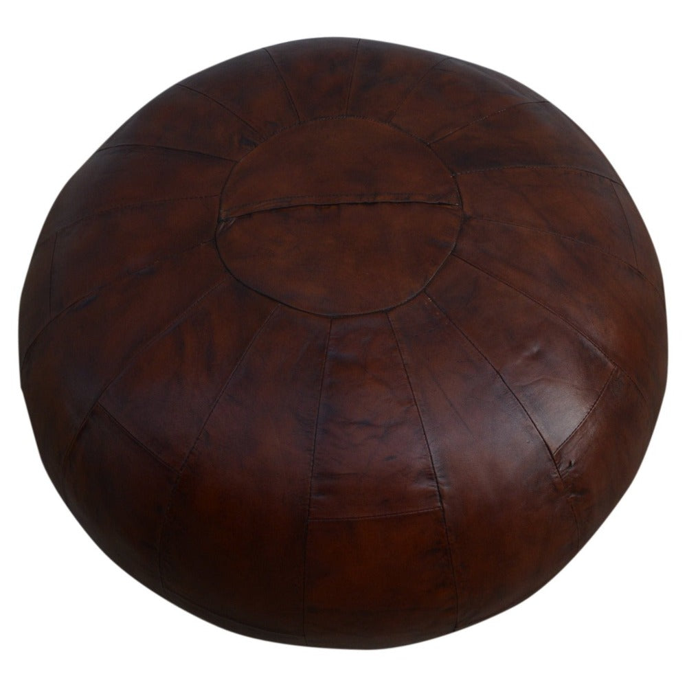 Coffee Leather Ottoman