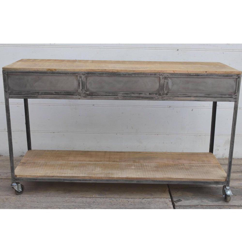 Console Table Steel Frame With Metal Drawers