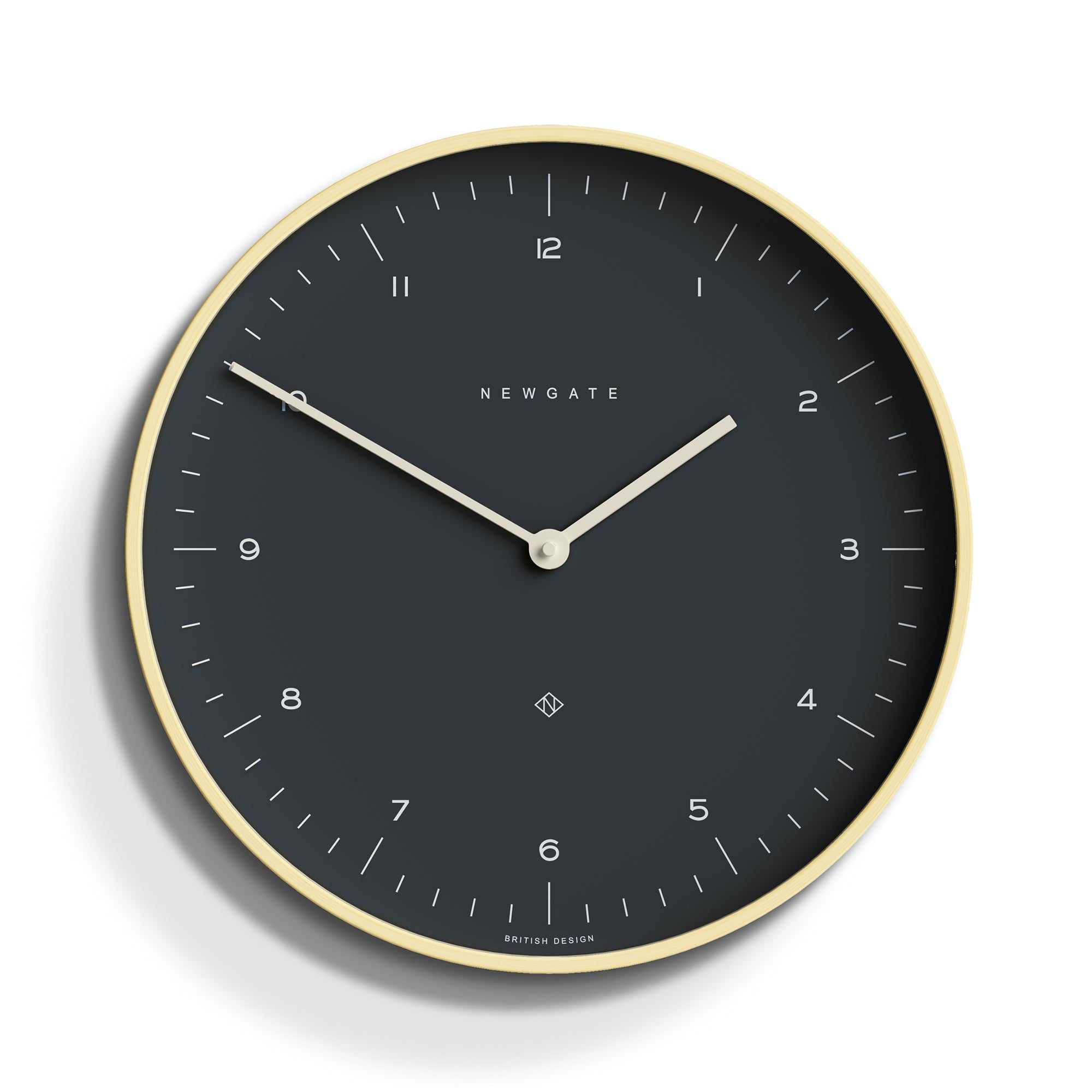Newgate Mr Clarke Wall Clock Pale Wood Oil Grey Dial