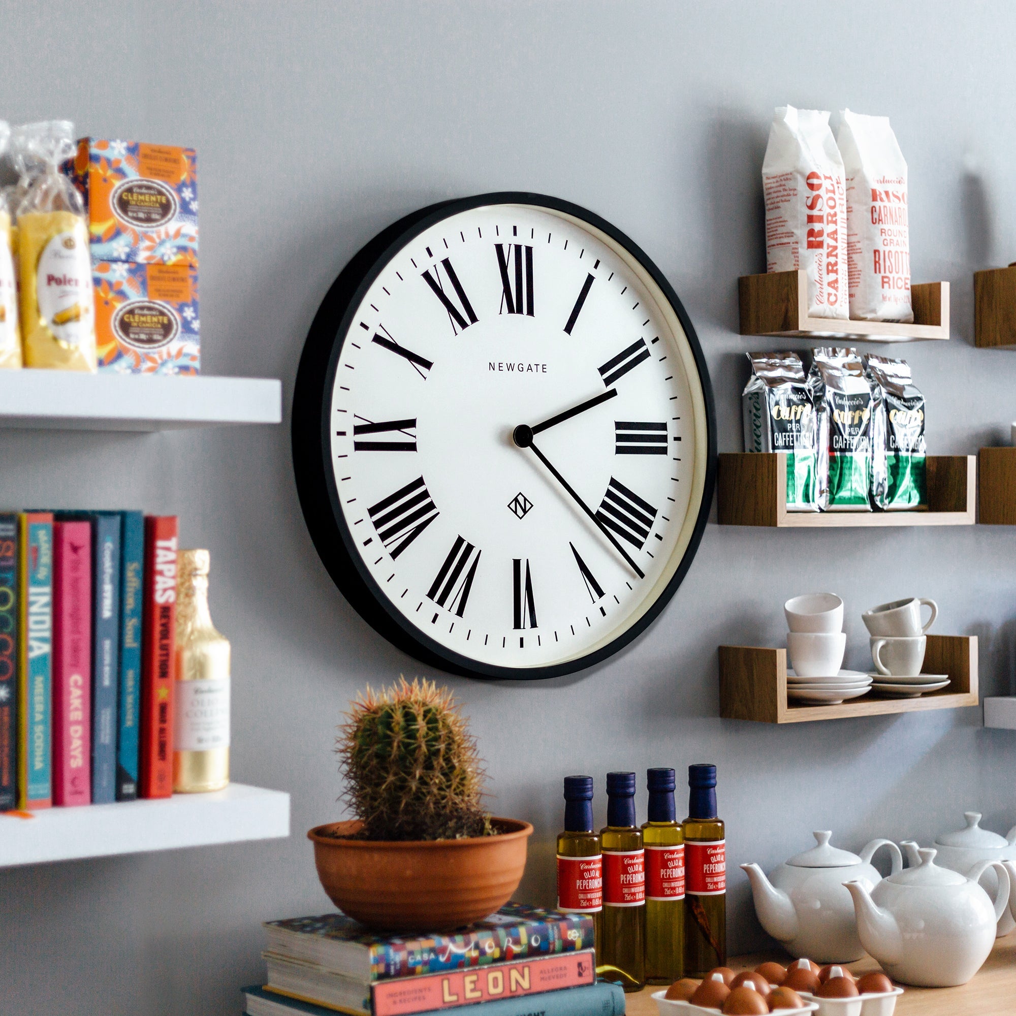 Newgate Number One Wall Clock Italian Black