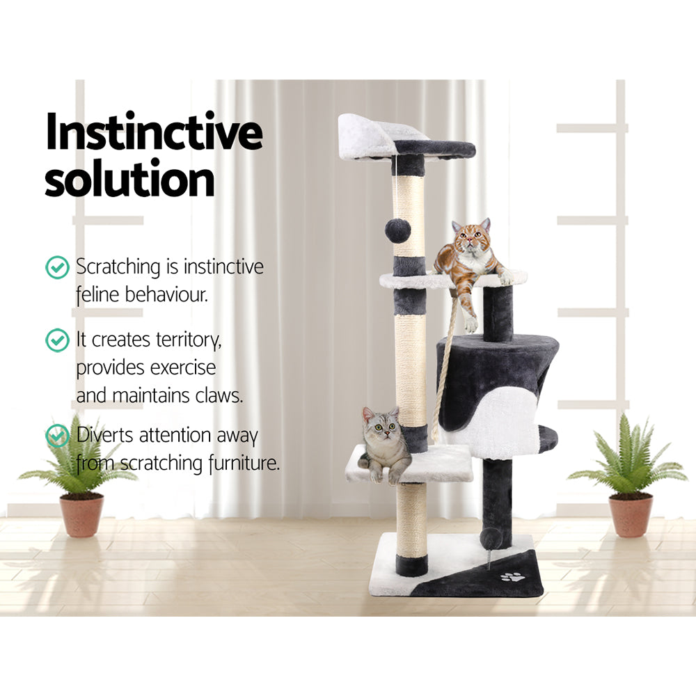 Cat Tree Scratching Post Scratcher Tower Wood 112cms