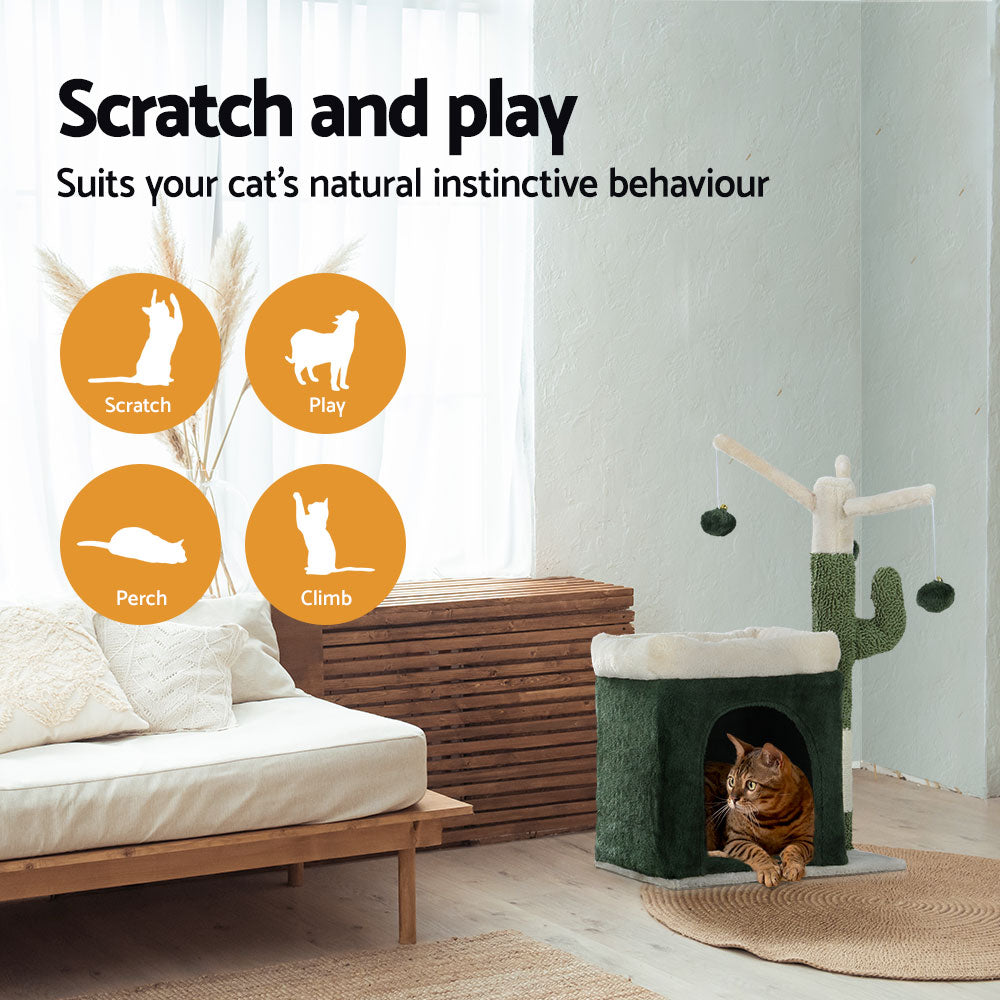 Cat Tree Tower Scratching Post Scratcher Wood Toys 70cm