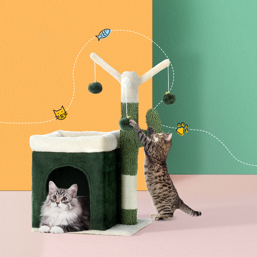 Cat Tree Tower Scratching Post Scratcher Wood Toys 70cm