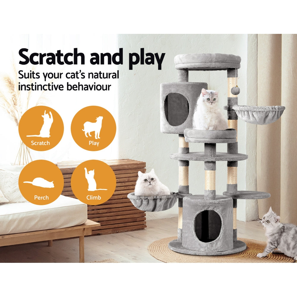 Cat Tree Tower Scratching Post Scratcher Toys Bed 123cm