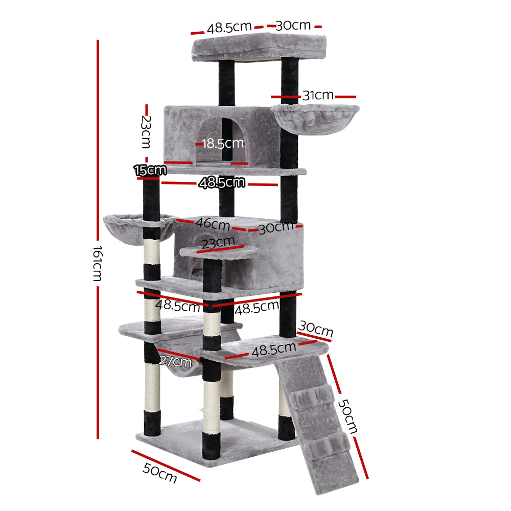 Cat Tree Tower Scratching Post Scratcher Play Bed 161cm