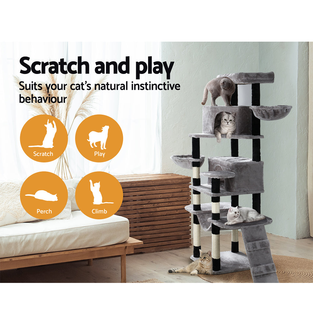 Cat Tree Tower Scratching Post Scratcher Play Bed 161cm