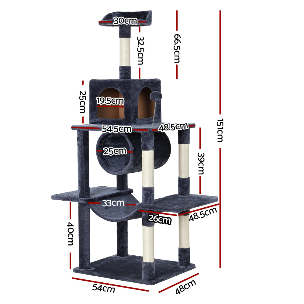 Cat Tree Tower Scratching Post Scratcher Bed Trees 151cm