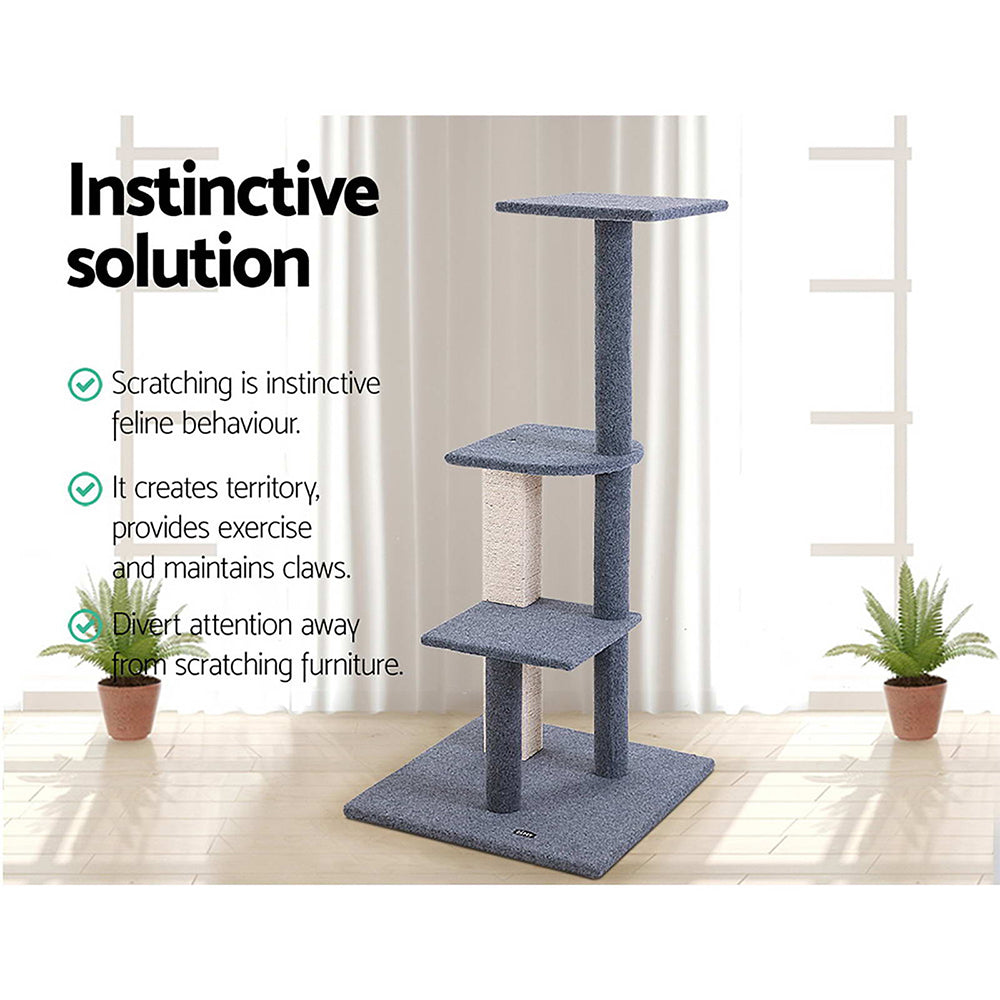 Cat Tree Post Scratcher Tower House Steps 124cm