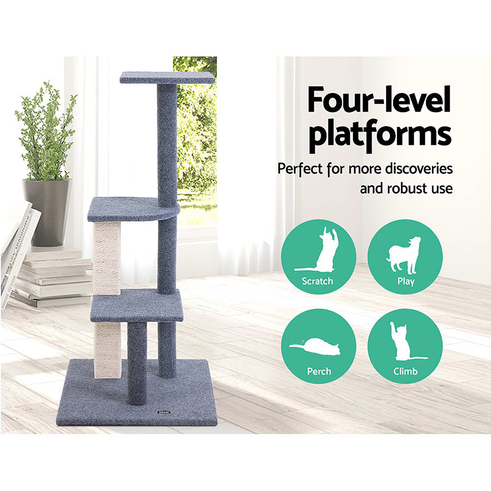 Cat Tree Post Scratcher Tower House Steps 124cm
