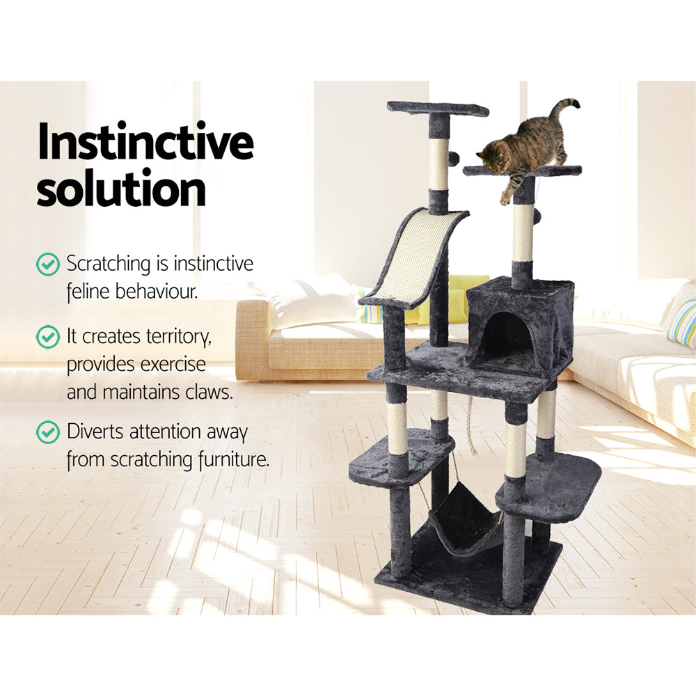 Cat Tree Scratching Post Scratcher Tower Wood 171cms