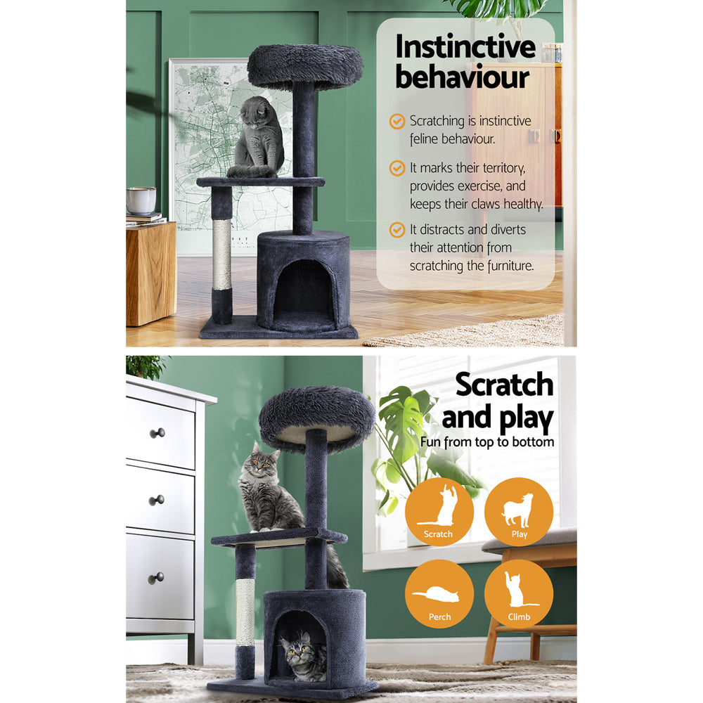 Cat Tree Scratching Post Scratcher Tower Grey 94cm