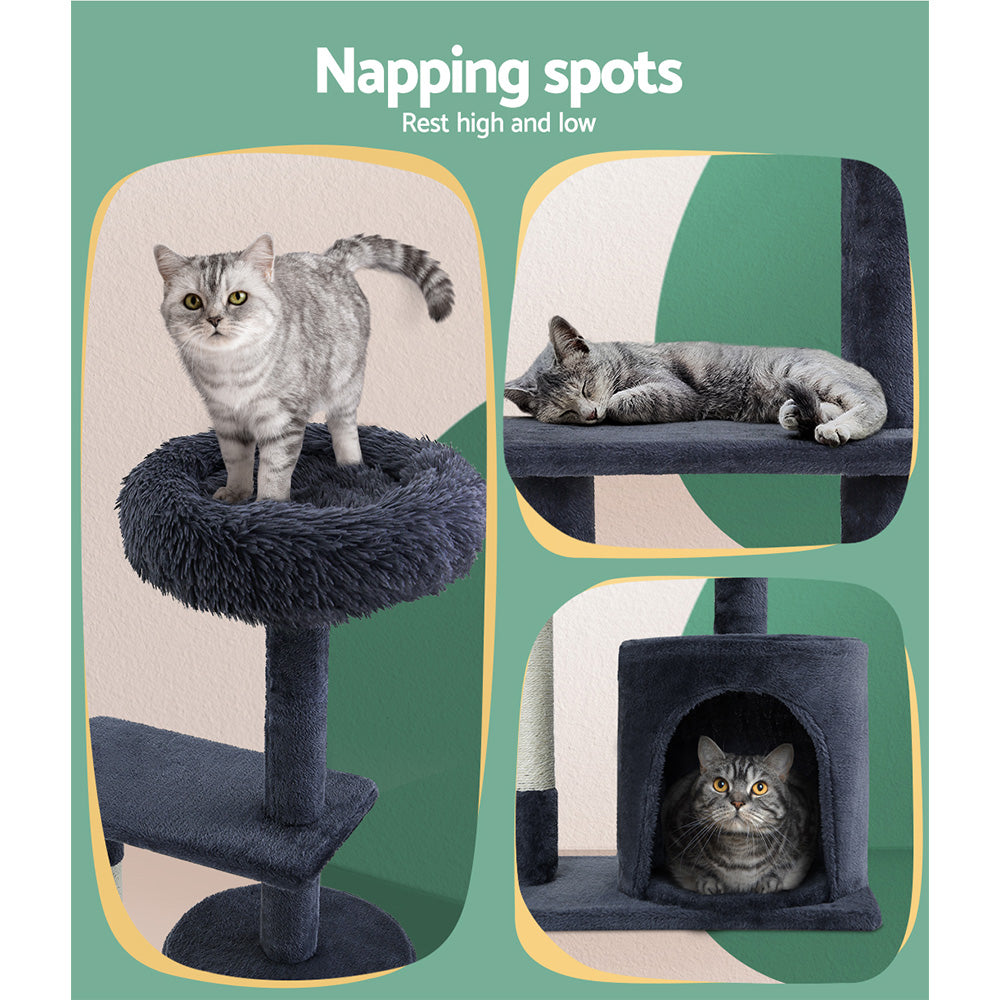 Cat Tree Scratching Post Scratcher Tower Grey 94cm