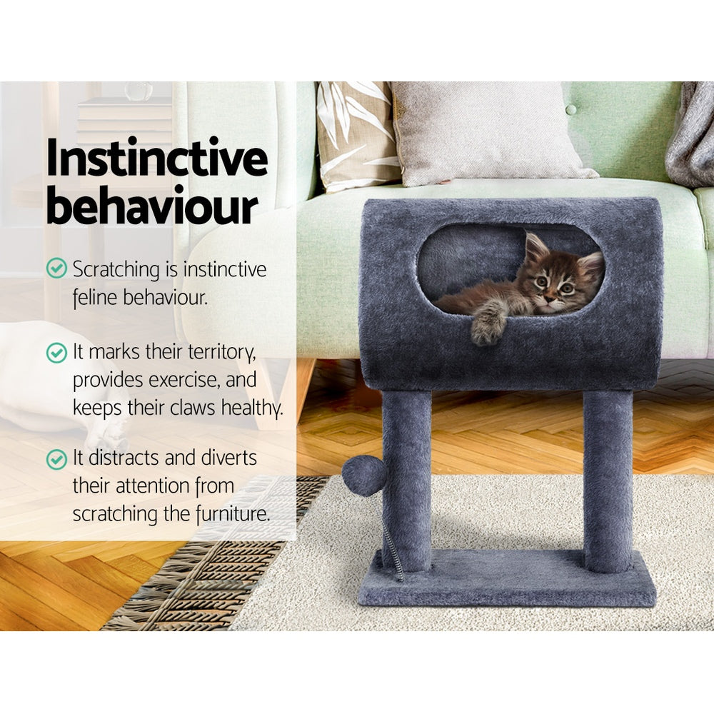 Cat Tree Scratching Post Scratcher Tower Grey 53cm