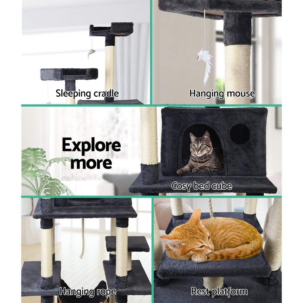 Cat Tree Scratching Post Scratcher Tower Wood 184cms