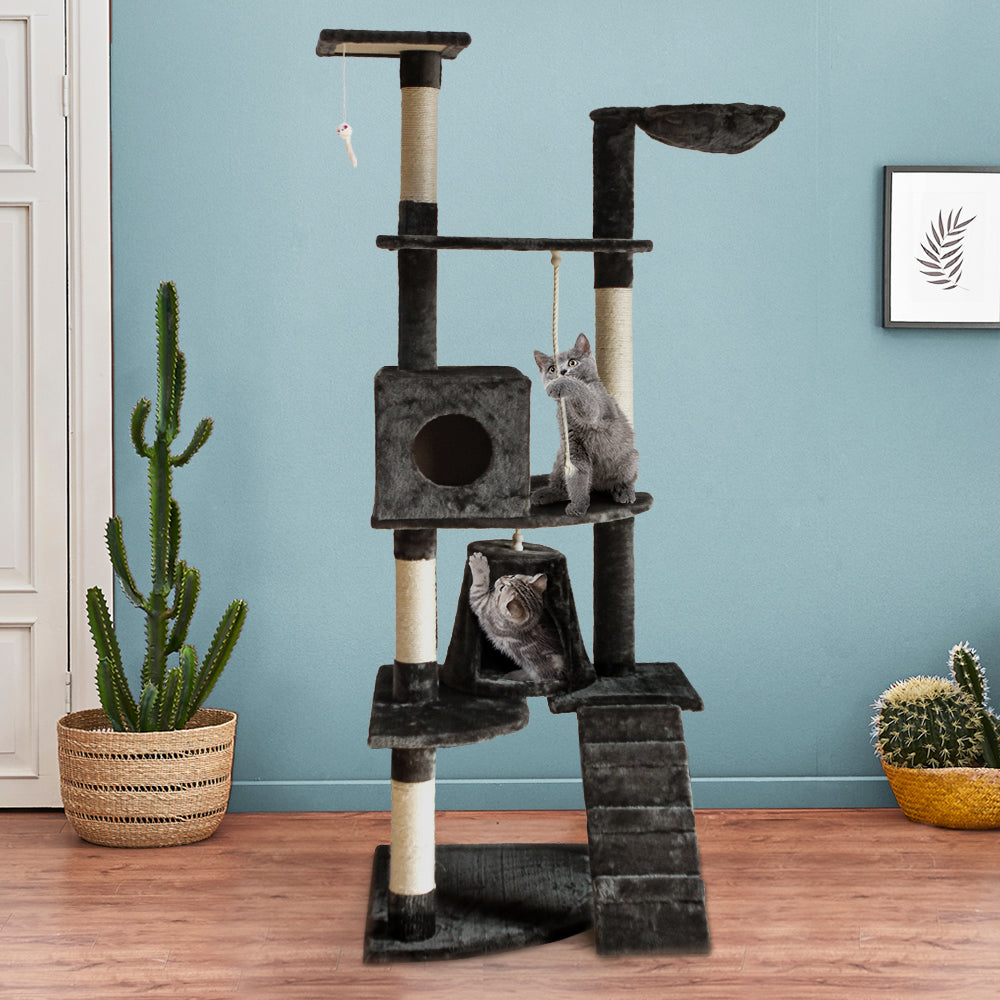 Cat Tree Scratching Post Scratcher Tower Wood 193cms