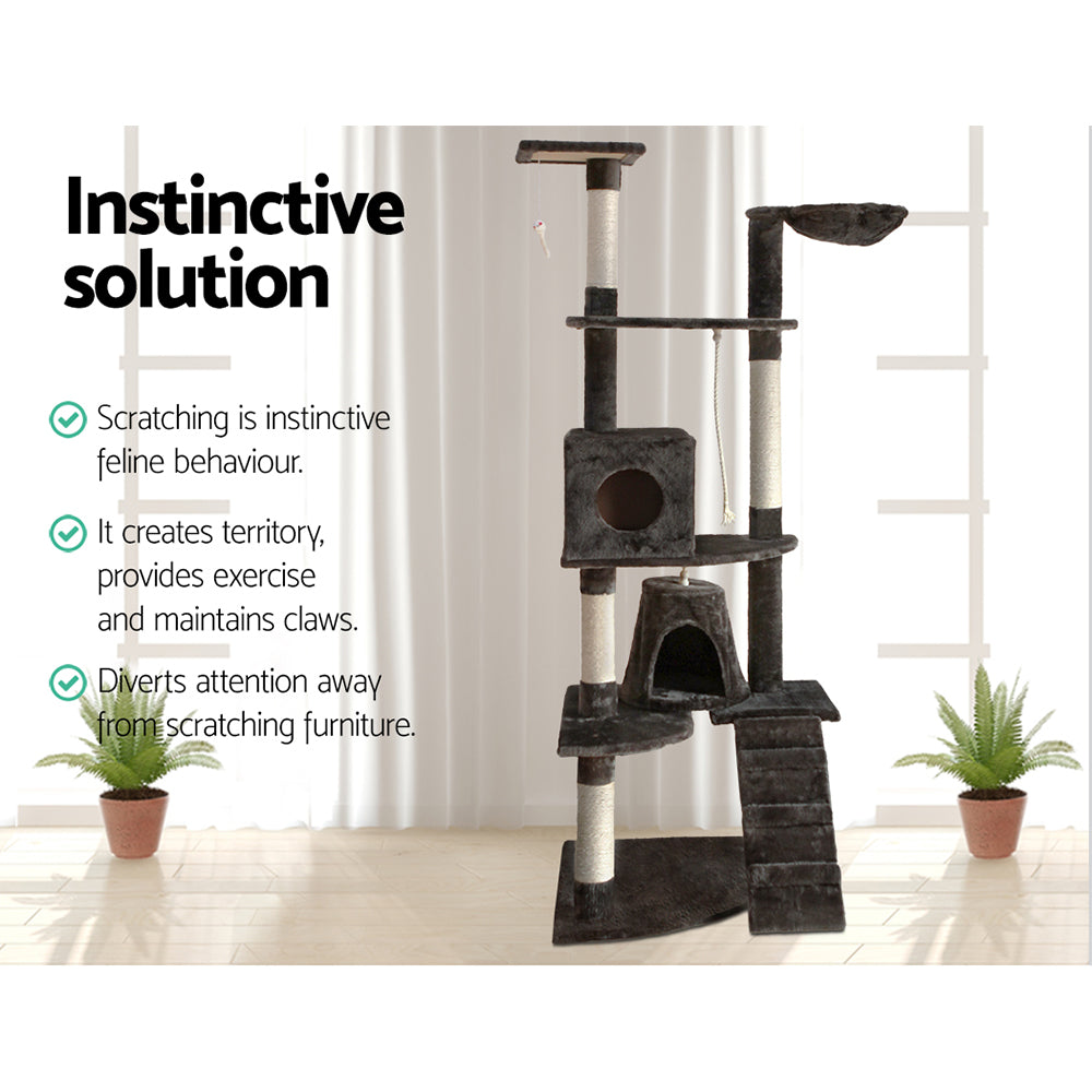 Cat Tree Scratching Post Scratcher Tower Wood 193cms